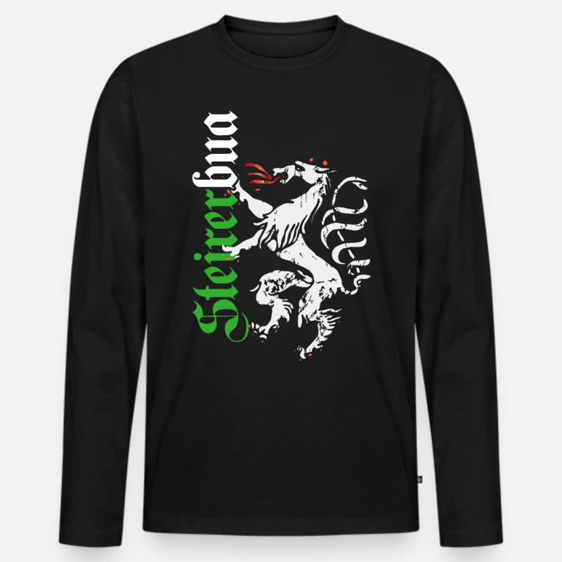Steirerbua - Männer Premium Bio Langarmshirt - Schwarz