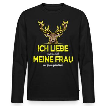 Jäger Sprüche - Männer Premium Bio Langarmshirt - Schwarz - Vorne - Nico (187cm)