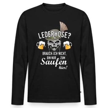 Saufen Bier trinken Sprüche Bayern Bua - Männer Premium Bio Langarmshirt - Schwarz - Vorne - Nico (187cm)