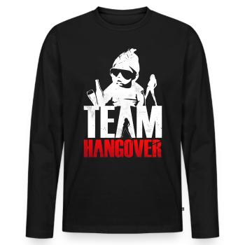 Team Hangover Männer JGA Shirts Herren Party Baby - Männer Premium Bio Langarmshirt - Schwarz - Vorne - Nico (187cm)