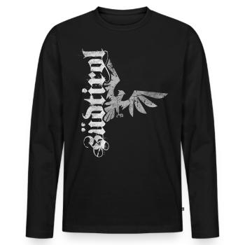 Südtirol Adler Wappen Retro Südtiroler Bua Madl - Männer Premium Bio Langarmshirt - Schwarz - Vorne - Nico (187cm)