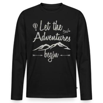 Voyage Voyage & Voyage Voyage d'aventure Lust Cadeau - T-shirt manches longues Premium bio Homme - noir - Devant - Nico (187cm)