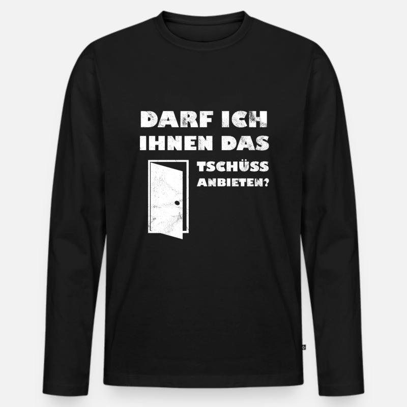 Tschüss anbieten - Männer Premium Bio Langarmshirt - Schwarz