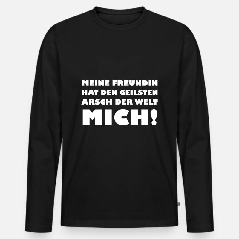 geiler Arsch - Männer Premium Bio Langarmshirt - Schwarz