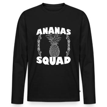 Ananas Squad T-Shirt - T-shirt manches longues Premium bio Homme - noir - Devant - Nico (187cm)