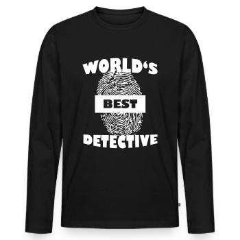 detective - Men's Premium Organic Long Sleeve Shirt - black - Front - Nico (187cm)