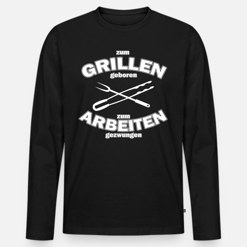 Grillkönig Grill Grillen BBQ - Männer Premium Bio Langarmshirt - Schwarz