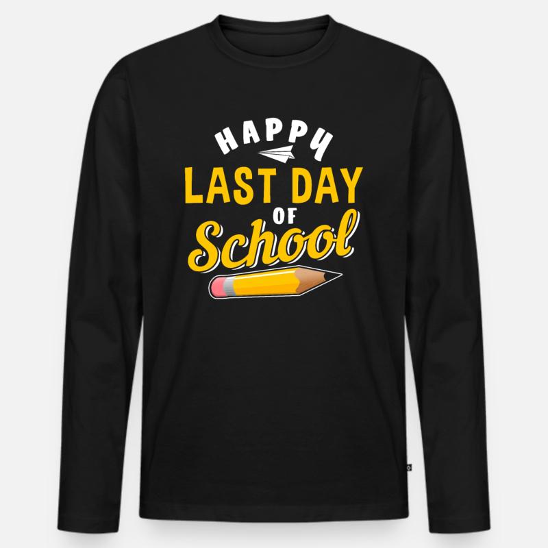Schule Kindergarten Geschenke - Männer Premium Bio Langarmshirt - Schwarz