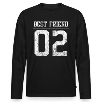Beste Freunde Best Friends - Männer Premium Bio Langarmshirt - Schwarz - Vorne - Nico (187cm)