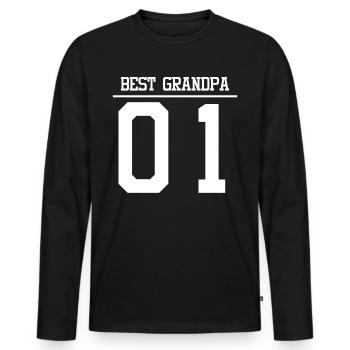 Bester Opa 01 - Männer Premium Bio Langarmshirt - Schwarz - Vorne - Nico (187cm)