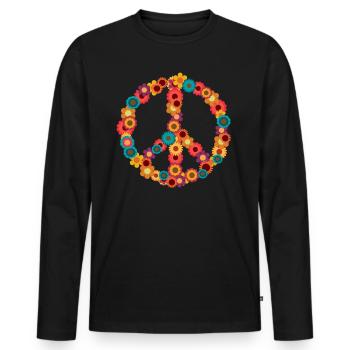Peace - Men's Premium Organic Long Sleeve Shirt - black - Front - Nico (187cm)