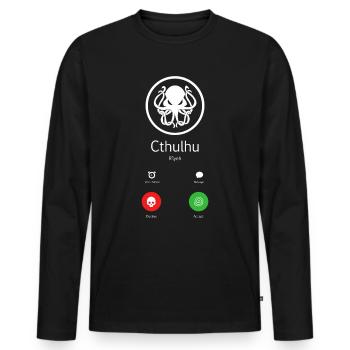 Rpg Cthulhu Cube D20 Board Game Gift Shirt - Men's Premium Organic Long Sleeve Shirt - black - Front - Nico (187cm)