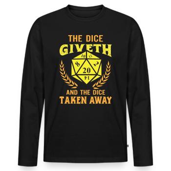 Chemise cadeau Nerd Dice Board Game D20 Rpg - T-shirt manches longues Premium bio Homme - noir - Devant - Nico (187cm)