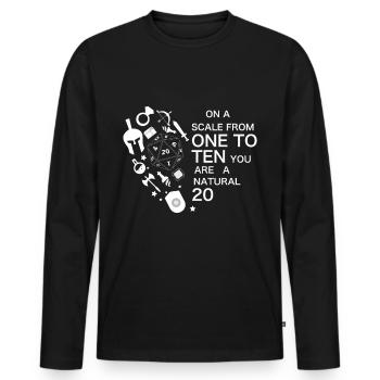 Lustiger RPG Spruch - Männer Premium Bio Langarmshirt - Schwarz - Vorne - Nico (187cm)