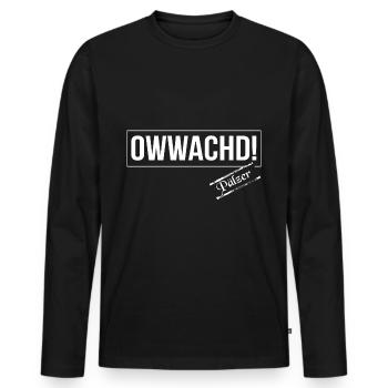 Sprichwort Pfalz Pfälzer - Männer Premium Bio Langarmshirt - Schwarz - Vorne - Nico (187cm)