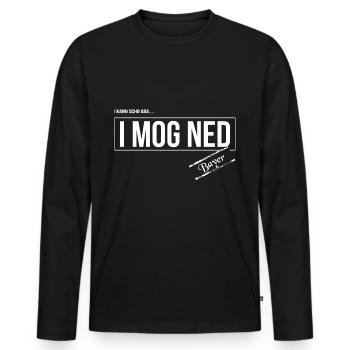 Bayrisches Sprichwort Bayern Ich Mag Nicht - Männer Premium Bio Langarmshirt - Schwarz - Vorne - Nico (187cm)