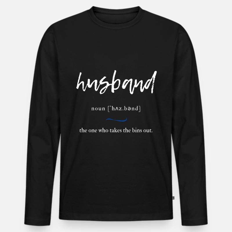 Husband (Ehemann) Convoluted Edition Black - Männer Premium Bio Langarmshirt - Schwarz