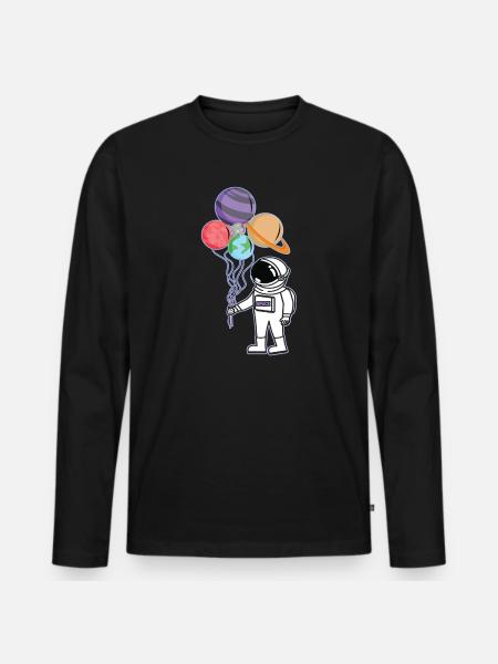 Astronaut outer space space Nasa - Men's Premium Organic Long Sleeve Shirt - black