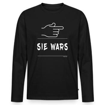 Sie Wars - Männer Premium Bio Langarmshirt - Schwarz - Vorne - Nico (187cm)