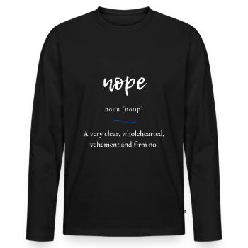 Nope (decided no) Convoluted Edition Black - Men's Premium Organic Long Sleeve Shirt - black - Front - Nico (187cm)