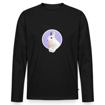 Süßer Hase Kanninchen - Männer Premium Bio Langarmshirt - Schwarz - Vorne - Nico (187cm)