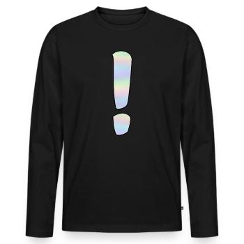 Point d’exclamation holographique - T-shirt manches longues Premium bio Homme - noir - Devant - Nico (187cm)