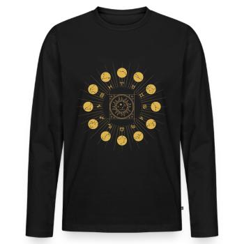 Zodiac sign, zodiac sign - Men's Premium Organic Long Sleeve Shirt - black - Front - Nico (187cm)