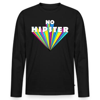 Hipster typography. Colorful gift - Men's Premium Organic Long Sleeve Shirt - black - Front - Nico (187cm)