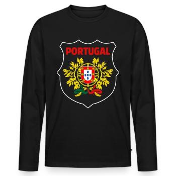 Portugal - Männer Premium Bio Langarmshirt - Schwarz - Vorne - Nico (187cm)