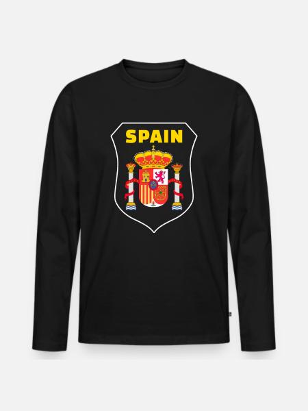 Spain - Men's Premium Organic Long Sleeve Shirt - black