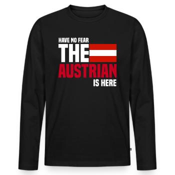 Austria - Men's Premium Organic Long Sleeve Shirt - black - Front - Nico (187cm)