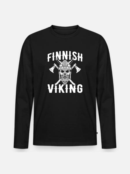 Wikinger - Männer Premium Bio Langarmshirt - Schwarz