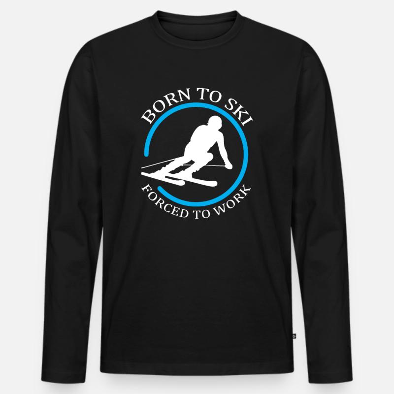 Ski - Männer Premium Bio Langarmshirt - Schwarz