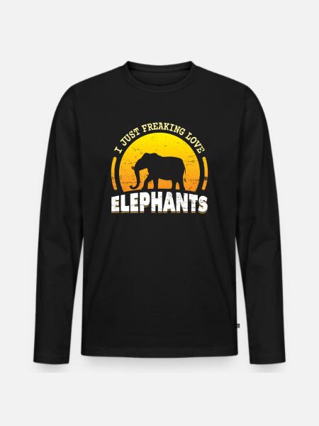 éléphants - T-shirt manches longues Premium bio Homme - noir