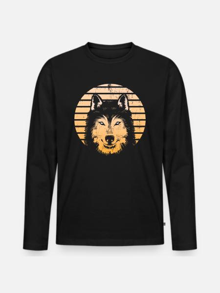 Wolf - T-shirt manches longues Premium bio Homme - noir