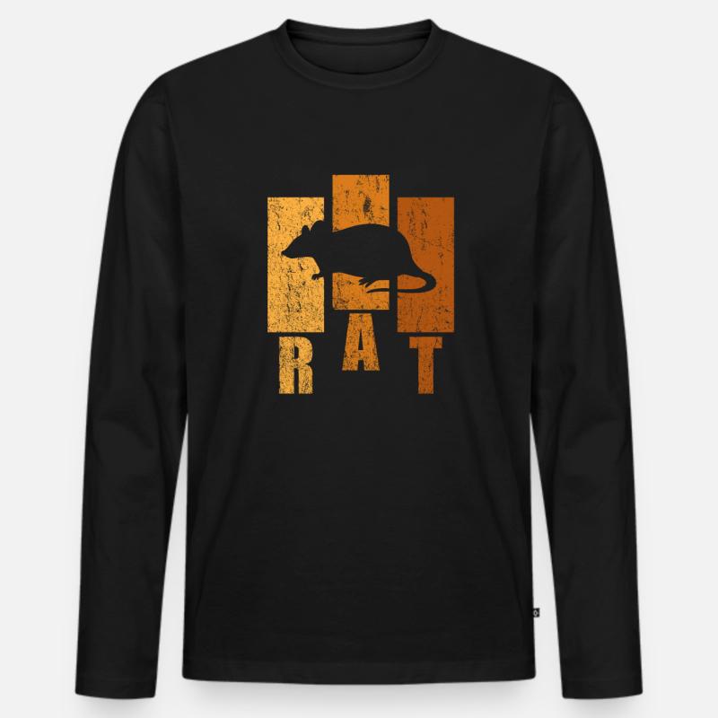 Ratte - Männer Premium Bio Langarmshirt - Schwarz