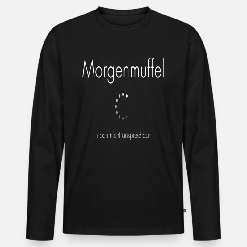 Sprüche Morgenmuffel - Männer Premium Bio Langarmshirt - Schwarz