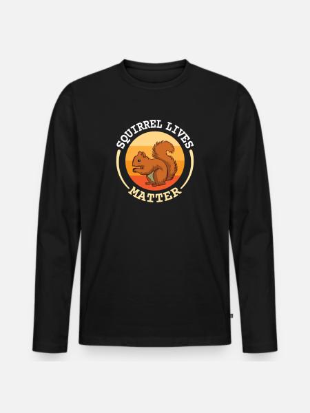 squirrel - Men's Premium Organic Long Sleeve Shirt - black