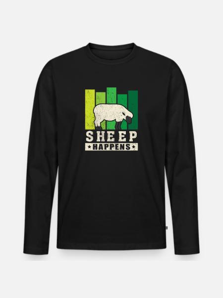 Sheep shepherd sheep - Men's Premium Organic Long Sleeve Shirt - black
