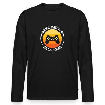Gaming - T-shirt manches longues Premium bio Homme - noir - Devant - Nico (187cm)