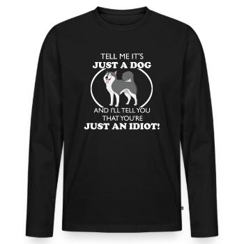 HUSKY - T-shirt manches longues Premium bio Homme - noir - Devant - Nico (187cm)