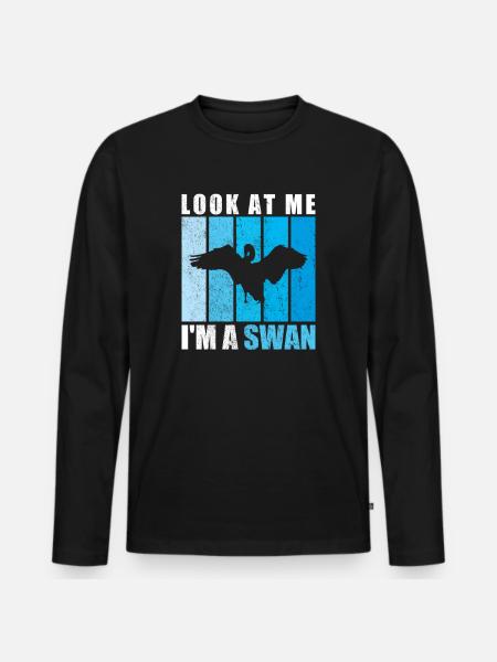 cygne - T-shirt manches longues Premium bio Homme - noir