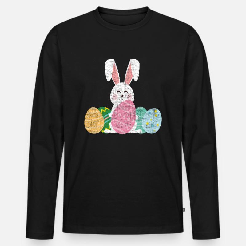 Ostern - Männer Premium Bio Langarmshirt - Schwarz
