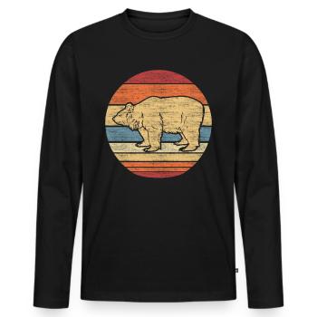 porter - T-shirt manches longues Premium bio Homme - noir - Devant - Nico (187cm)