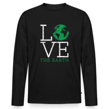 Earth Day - Men's Premium Organic Long Sleeve Shirt - black - Front - Nico (187cm)