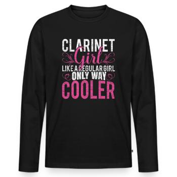 clarinet - Men's Premium Organic Long Sleeve Shirt - black - Front - Nico (187cm)