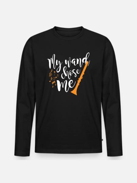 Klarinette - Männer Premium Bio Langarmshirt - Schwarz