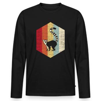 maki - T-shirt manches longues Premium bio Homme - noir - Devant - Nico (187cm)
