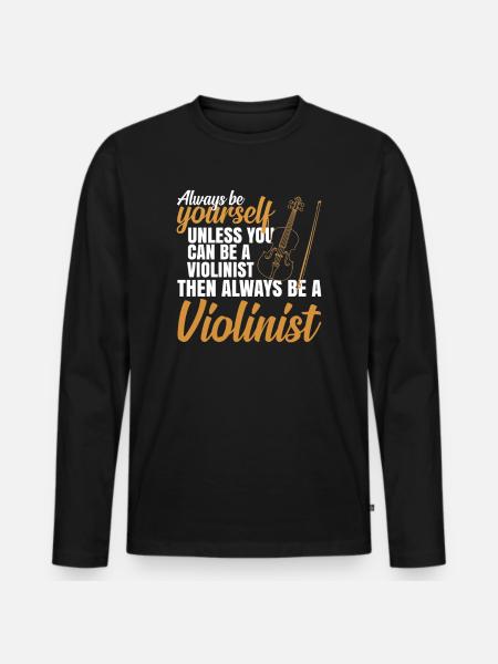 violin - Men's Premium Organic Long Sleeve Shirt - black