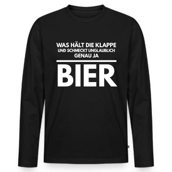 Bier Brauer Brauerei Biere Braumeister Geschenk 29 - Männer Premium Bio Langarmshirt - Schwarz - Vorne - Nico (187cm)